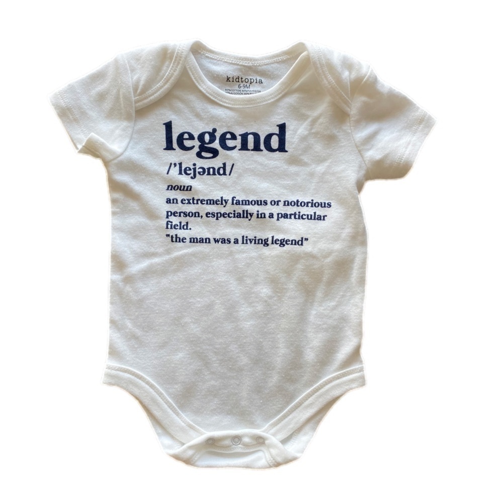 Legend White Baby Onesie - Size 6-9mos